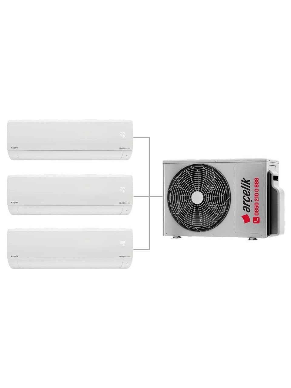 Arçelik Multi Sistem Duvar Tipi 3+1 İnverter 9+9+18 24000Btu Klima ZM24104-9918