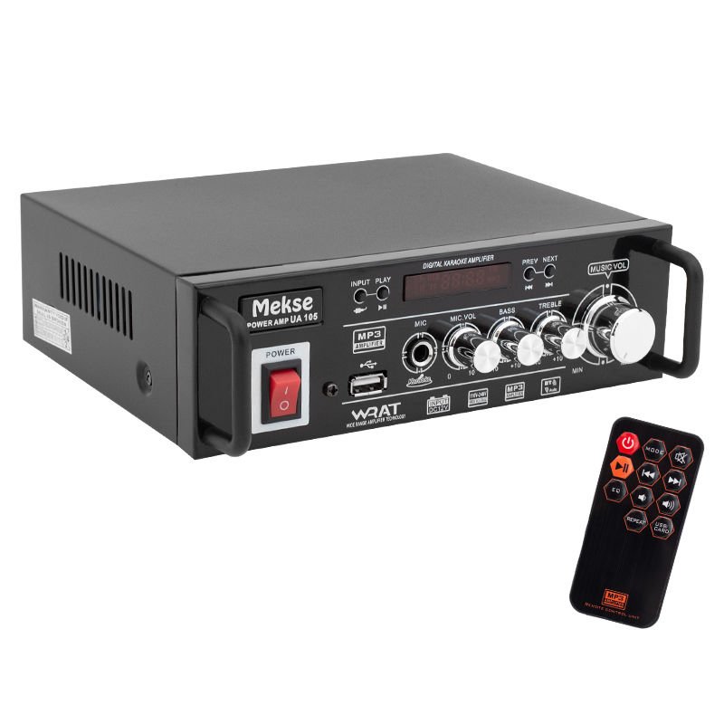 ﻿Mekse USB-Aux-UK-Bluetooth 220V-12V Giriş Led Ekran 2x15W Stereo Anfi UA-105