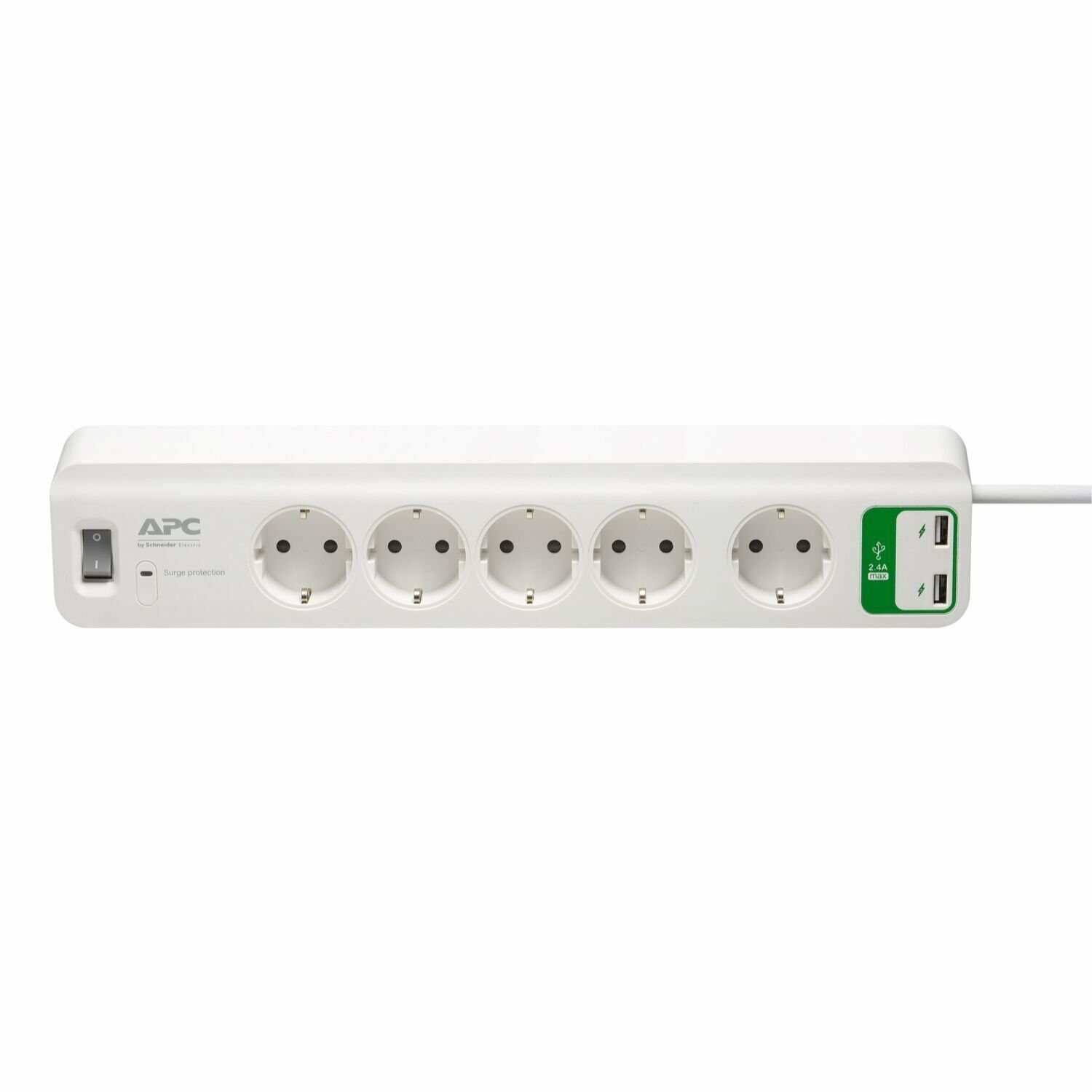 Apc By Schneider Electric 5'Li Akım Korumalı Priz 2 USB Hızlı Şarj Çıkışlı Beyaz PM5U-GR