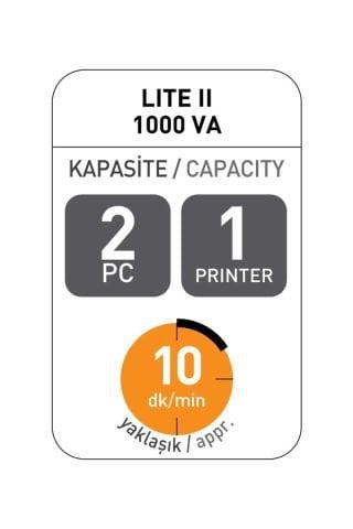 Tunçmatik 1000VA / 600W Lite II Line İnteractive UPS Güç Kaynağı TSK5208