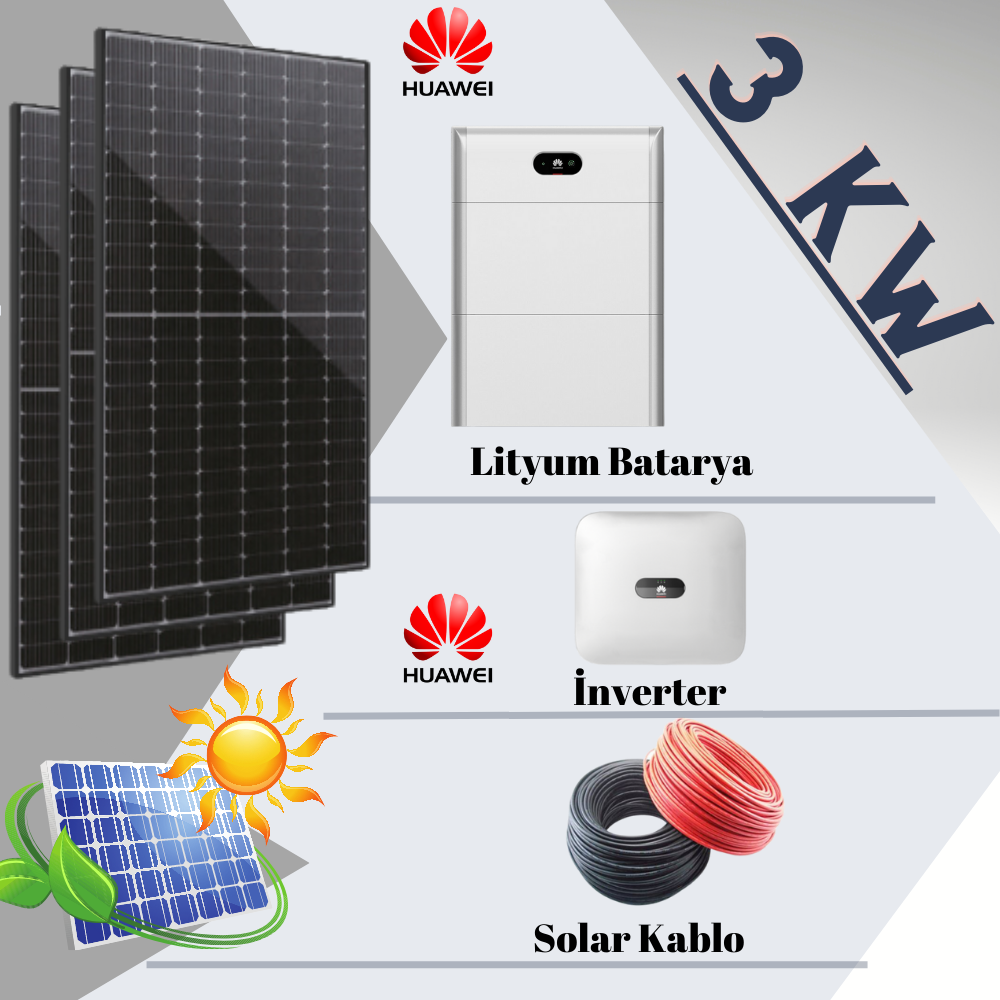 Güneş Enerjisi (Solar) Off-Grid Paketi / Günlük 3 Kw Enerji