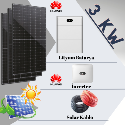 Güneş Enerjisi (Solar) Off-Grid Paketi / Günlük 3 Kw Enerji