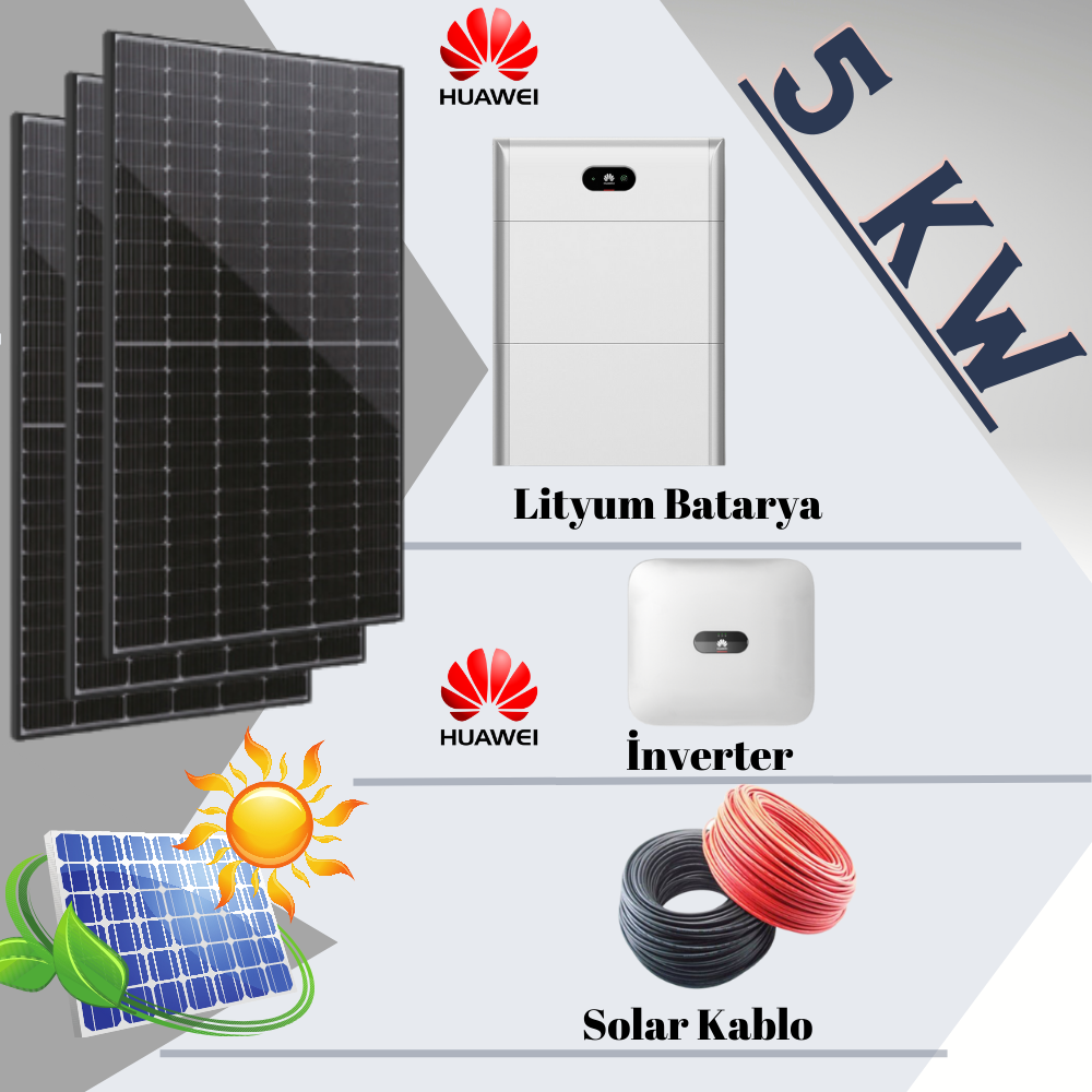 Güneş Enerjisi (Solar) Off-Grid Paketi / Günlük 5 Kw Enerji