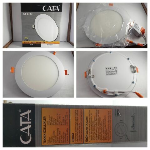 Cata Slim Led Panel 12w Yuvarlak Alüminyum ct-5147b - Beyaz Işık