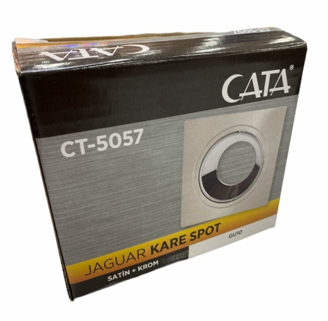 Cata Jaguar Satin Platin Kare Dekoratif Spot Kasası CT-5057