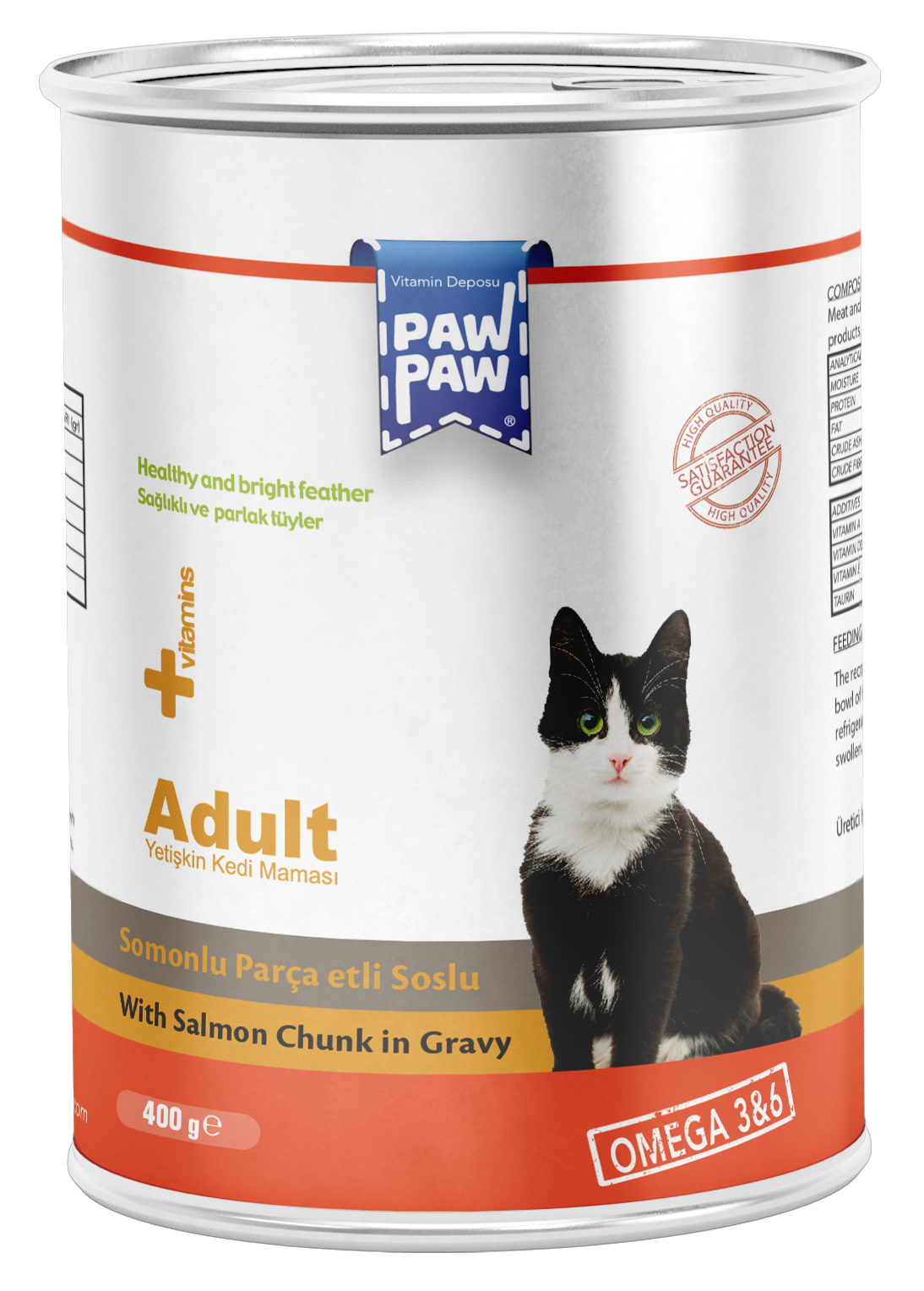 PawPaw Somon Balıklı  Gravy Kedi Konserve 400 G 24'lü