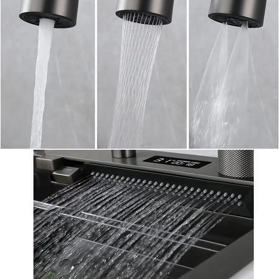 The Sink Led Ekran Antrasit 3 Fonksiyonlu Spiralli Eviye Bataryası