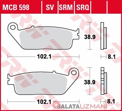 Honda CB 600 F,S Flornet (2002->2006) Ön Organik Fren Balatasi TRW MCB598*