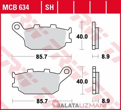 Honda CB 600 F,FA,S Flornet, Flornet ABS (2002->2006) Arka Organik Fren Balatasi TRW MCB634*