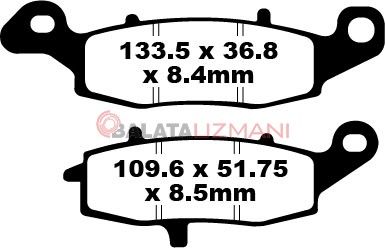 Suzuki VL 1500 BTL3/BTL4/BLT5 (CT 1500 BT Intruder) (2013-2015) Sinter Arka Fren Balatasi EBC FA231HH