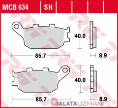 Honda CBF 1000, F,FA ABS (2006-> --) Arka Sinter Fren Balatasi TRW MCB634SH*