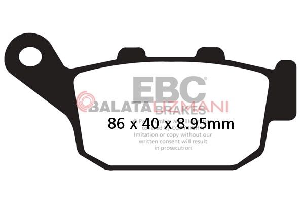 Honda CB 500 FD/FE/FF/FAD/FAE/FAF/FAG/FAH/FAJ (2013-2018) Organik Arka Fren Balatasi EBC FA496