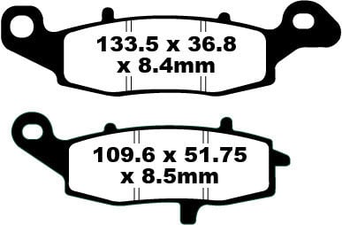 Suzuki SV 650 AK7/AK8/AK9/AL0 (Naked-ABSli) (2007-2010) Ön Sol Sinter Fren Balatasi EBC FA229HH
