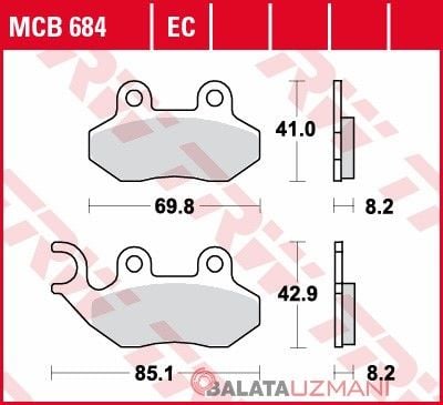 SYM 125 Fiddle III (2016-> --) Ön Organik Fren Balatasi TRW MCB684EC