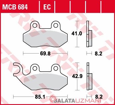 SYM 200 Fiddle III (2016-> --) Ön Organik Fren Balatasi TRW MCB684EC