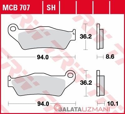 BMW R 1200 GS, GS Adventure (2004->2012) Arka Sinter Fren Balatasi TRW MCB707SH*