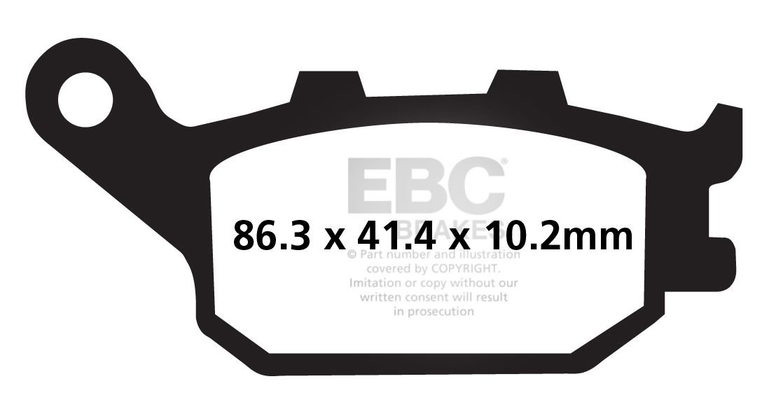 Yamaha FZ6 - Fazer - Half Fairing/ABSsiz/2 Piston Kaliper (5VX/5VXL) (2004-2007) Arka Yari Sinter Fren Balatasi EBC FA174V