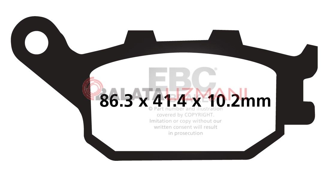 Yamaha FZ6 Fazer S2 - Yarim Grenaj/ABS siz/4 Piston Kaliper (4S81/4S8) (2007-2009) Yari Sinter Arka Fren Balatasi EBC FA174V