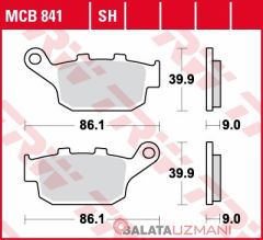 Honda CB 650 F, FA (2014-> --) Arka Organik Fren Balatasi TRW MCB841*