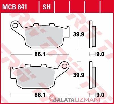 Honda CB 500 F, FA (2013-> --) Arka Sinter Fren Balatasi TRW MCB841SH