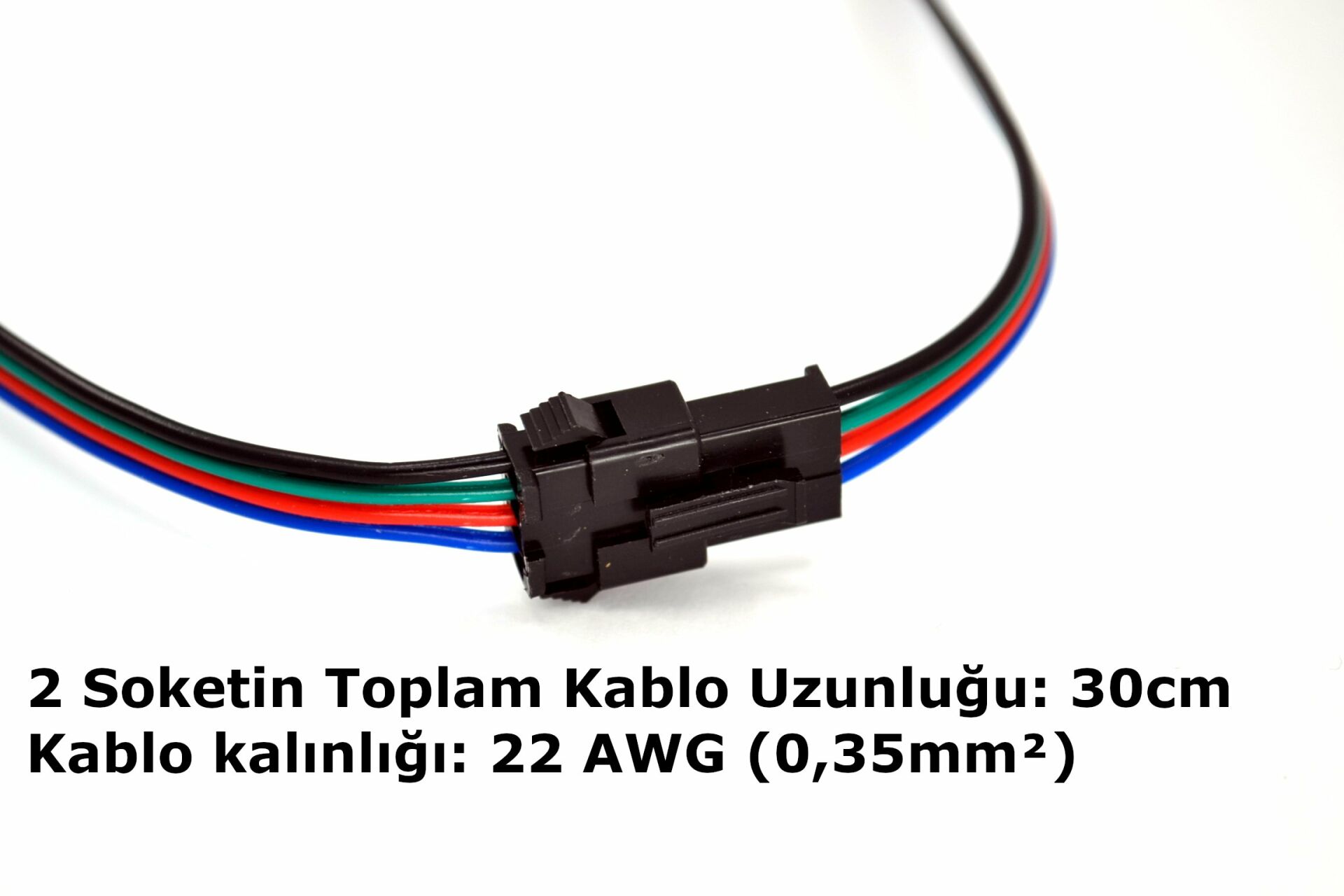 1 Takım 4 Pin Kablolu JST LED Konnektör Elektrik Soketi MT-ES04