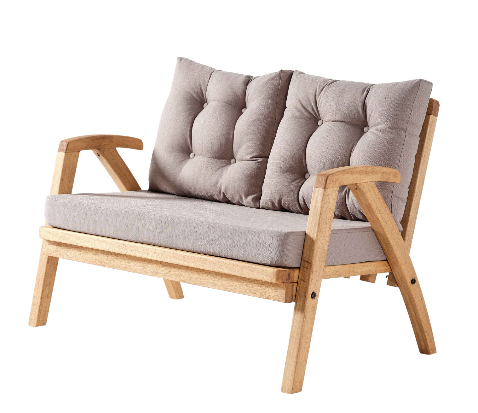 THALİA 2\'li Kahve Bahçe Mobilyası-Antrasit Minder 2+1+1+MASA Oturma Grubu Bench ve Berjer