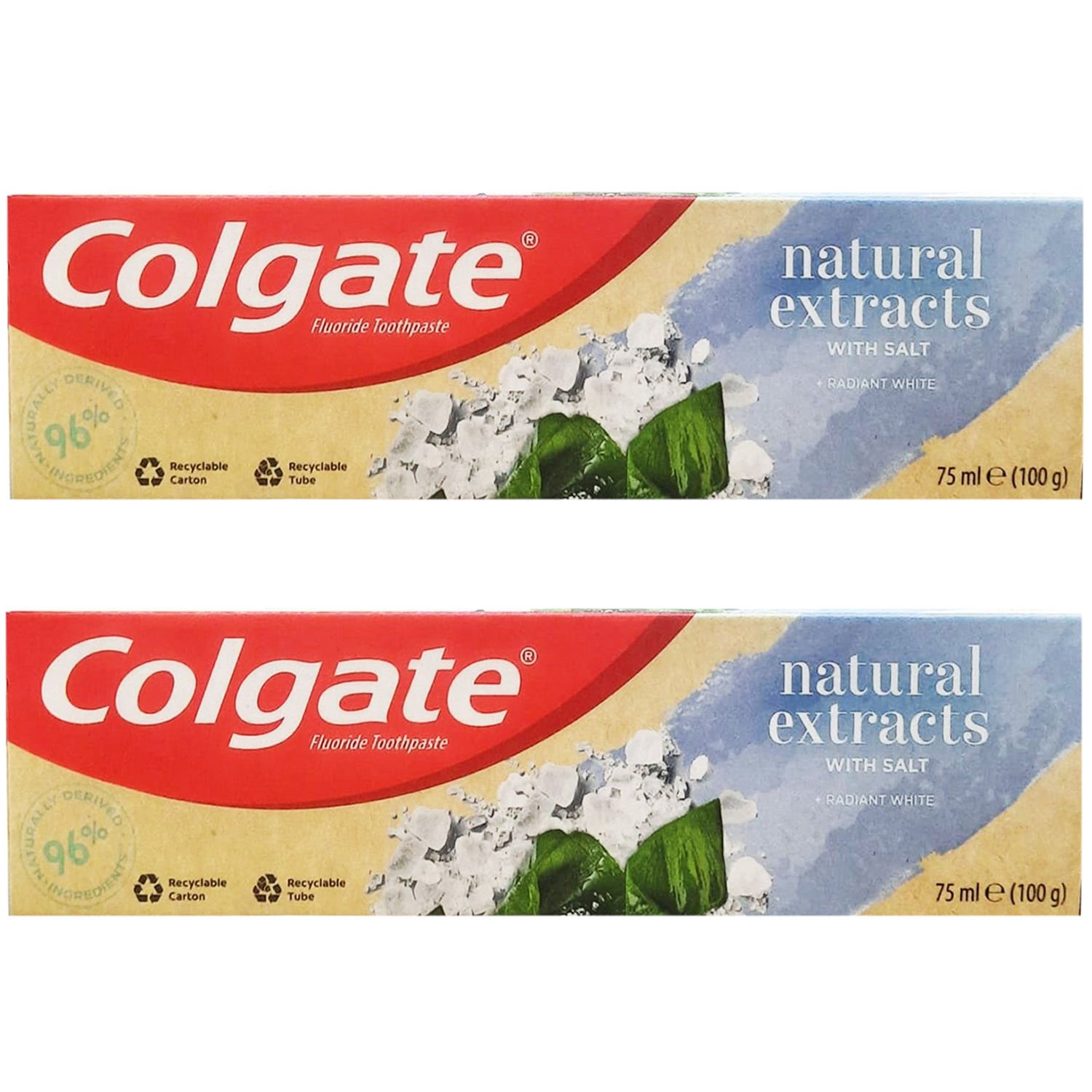 Colgate Natural Extract Tuz Ve Deniz Yosunu Özlü Diş Macunu 75 ml + 75 ml