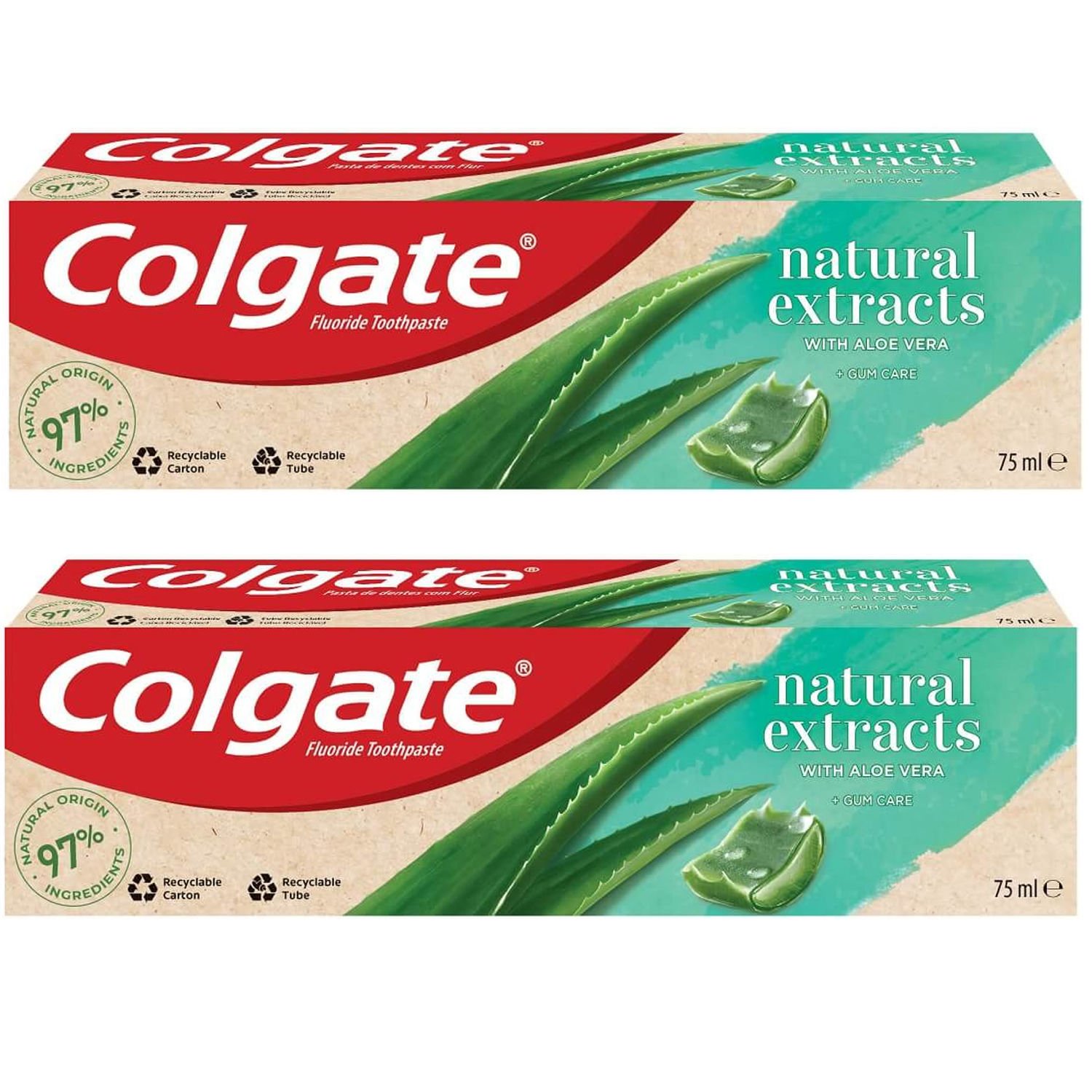 Colgate Natural Extracts Aloe Vera Özlü Diş Eti Bakımı Diş Macunu 75 ml + 75 ml