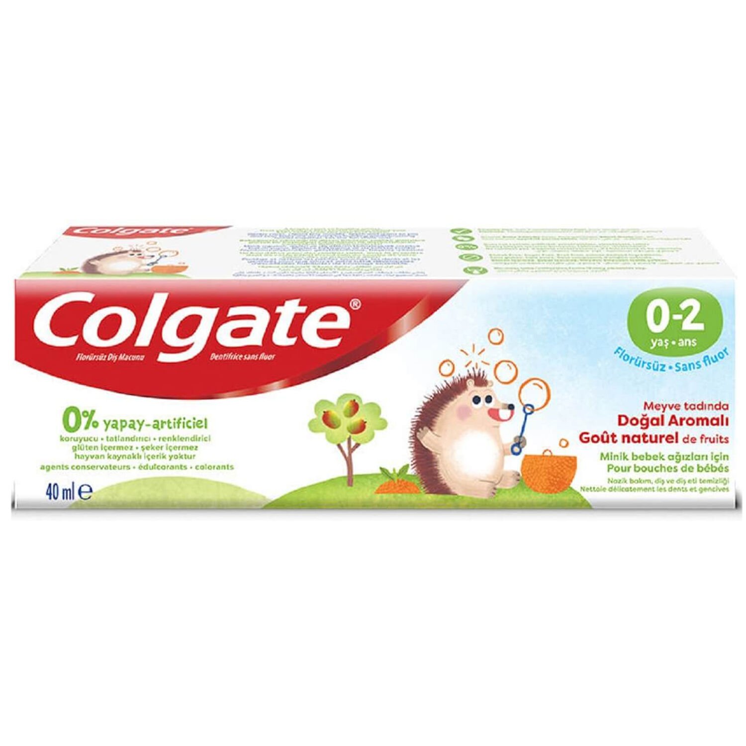 Colgate 0-2 Yaş Doğal Meyve Tadında Florürsüz Çocuk Diş Macunu 40 ml