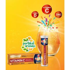 Nutraxin Vitamin C D Ve Çinko Üçlü Etki 15 Efervesan Tablet