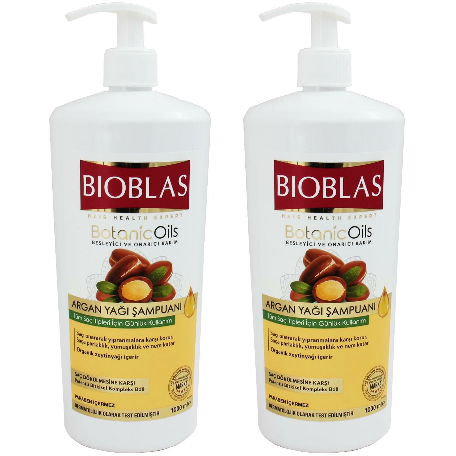 Bioblas Argan Yağı Şampuanı 1000 ml 2 ADET