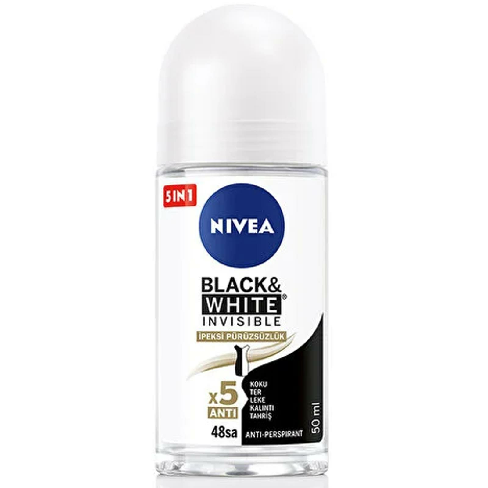 Nivea Black White İpeksi Pürüzsüzlük Kadın Deodorant Roll-On 50 ml
