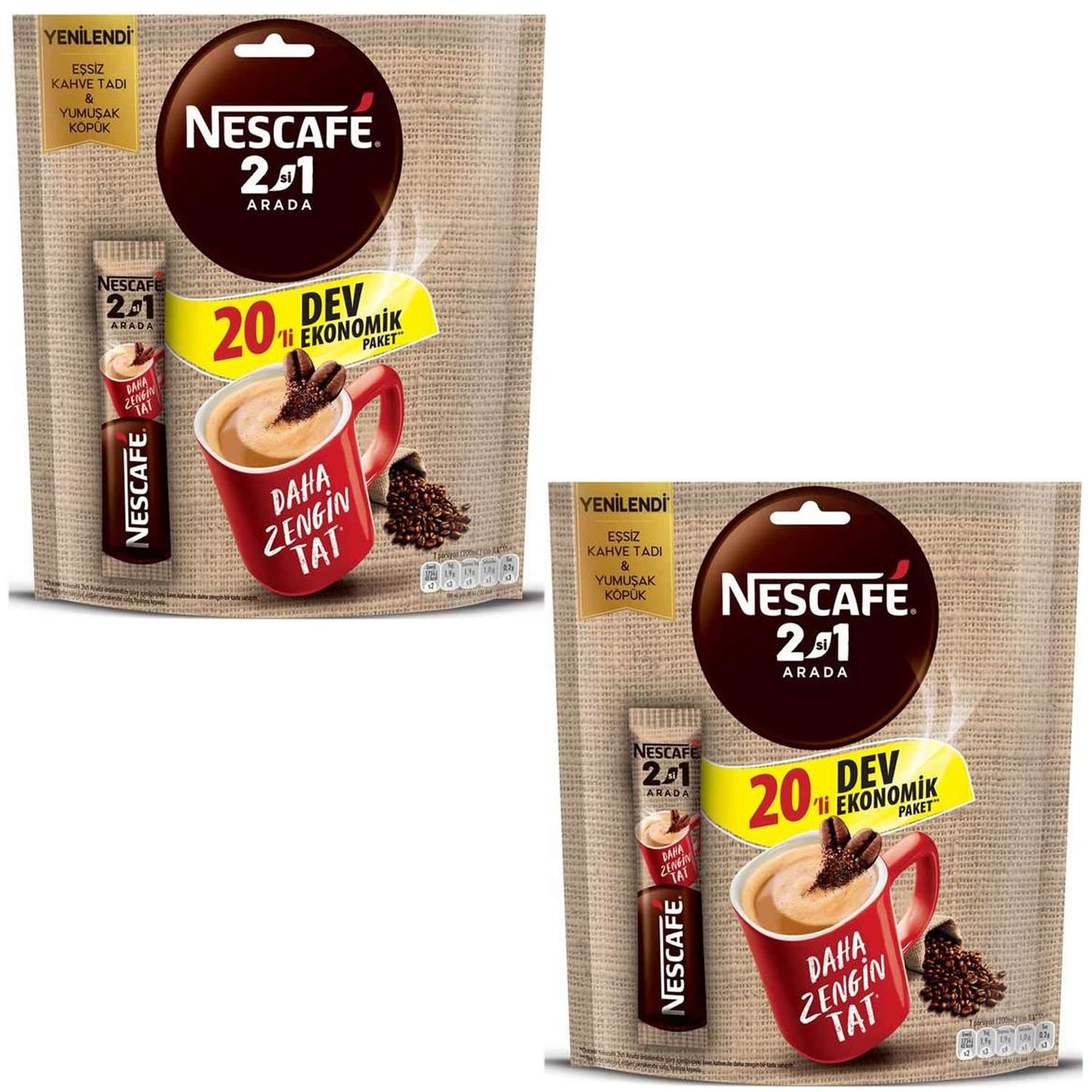 Nescafe 2 si 1 Arada 20 li Ekonomik Paket 2 ADET