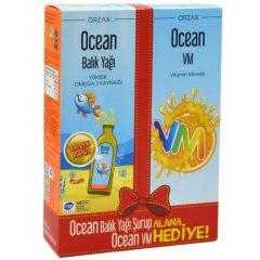 Ocean Portakallı Balık Yağı Şurubu 150 ml + Ocean Vm Şurup 150 ml Hediye