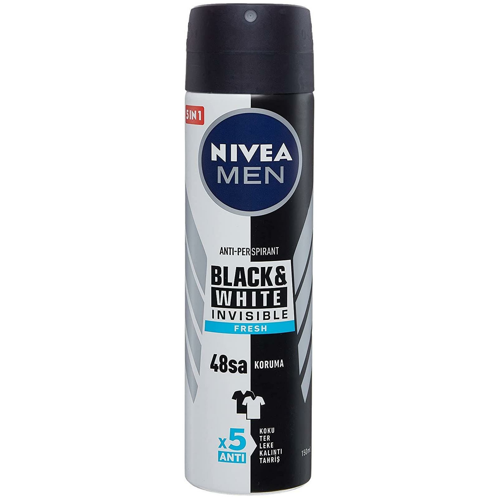 Nivea Men Black White Invisible Fresh Erkek Deodorant Sprey 150 ml
