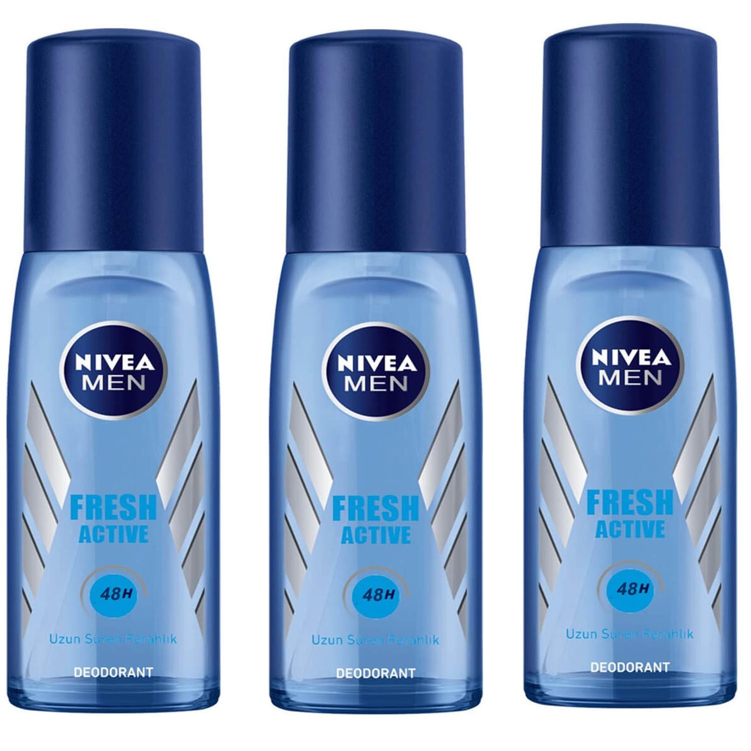 Nivea Men Fresh Active Erkek Deodorant Pump Sprey 75 ml 3 ADET