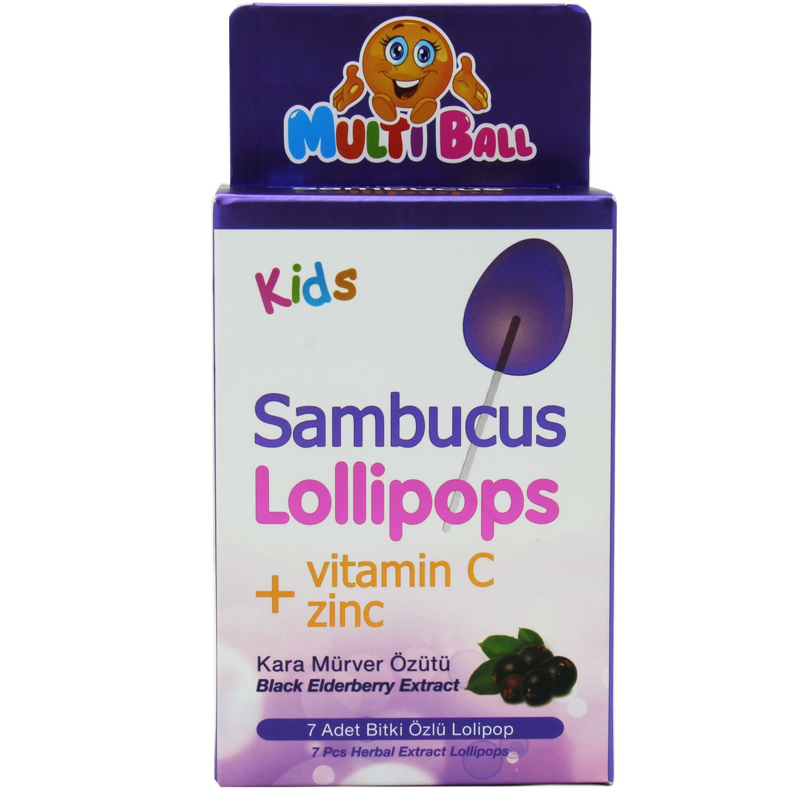 Multi Ball Kids Sambucus Lollipops 7 Adet