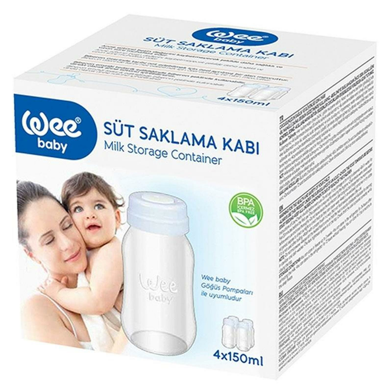 Wee Baby Süt Saklama Kabı 4 x 150 ml