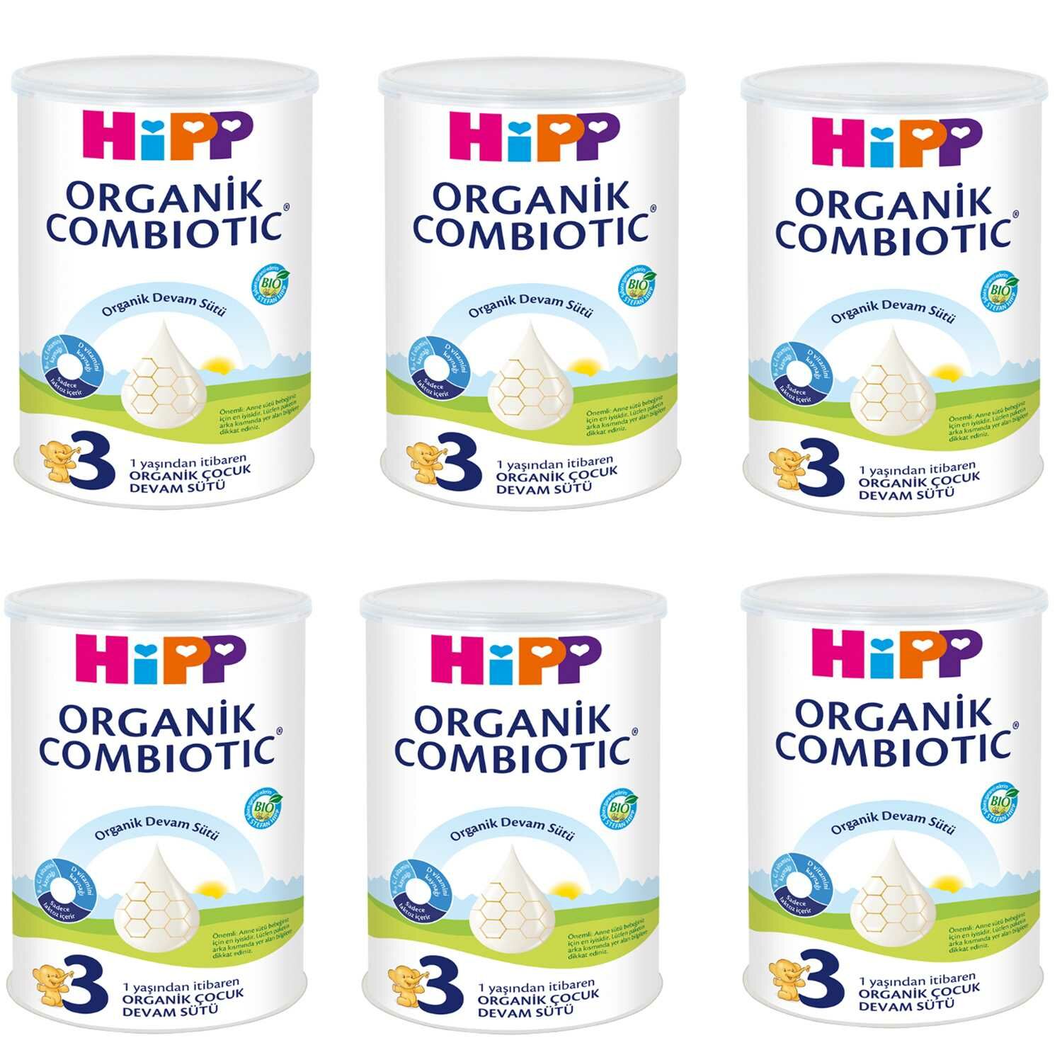 Hipp 3 Organik Combiotic Devam Sütü 350 gr 6 Adet