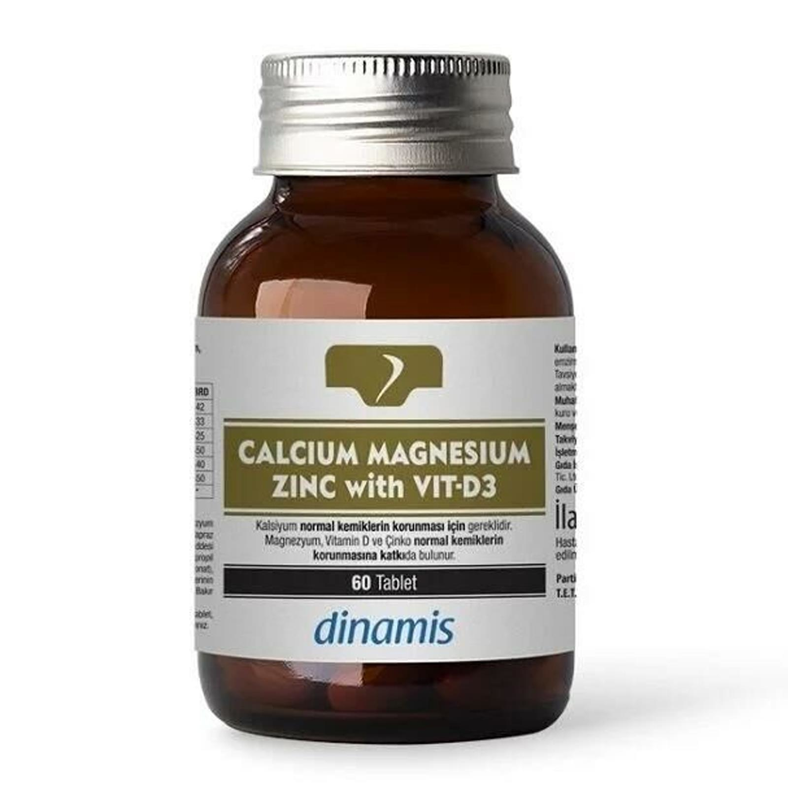 Dinamis Calcium Magnesium Zinc Takviye Edici Gıda 60 Tablet