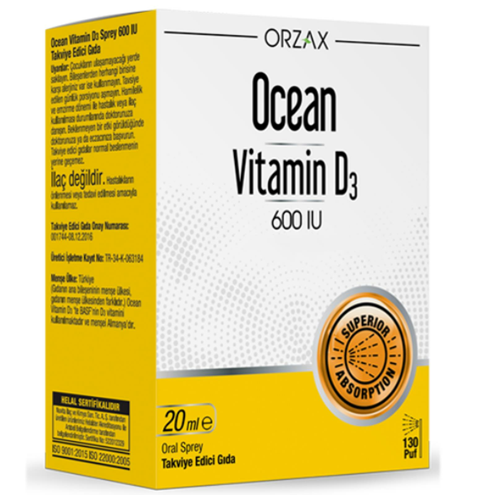 Ocean Vitamin D3 600 IU Sprey 20 ml
