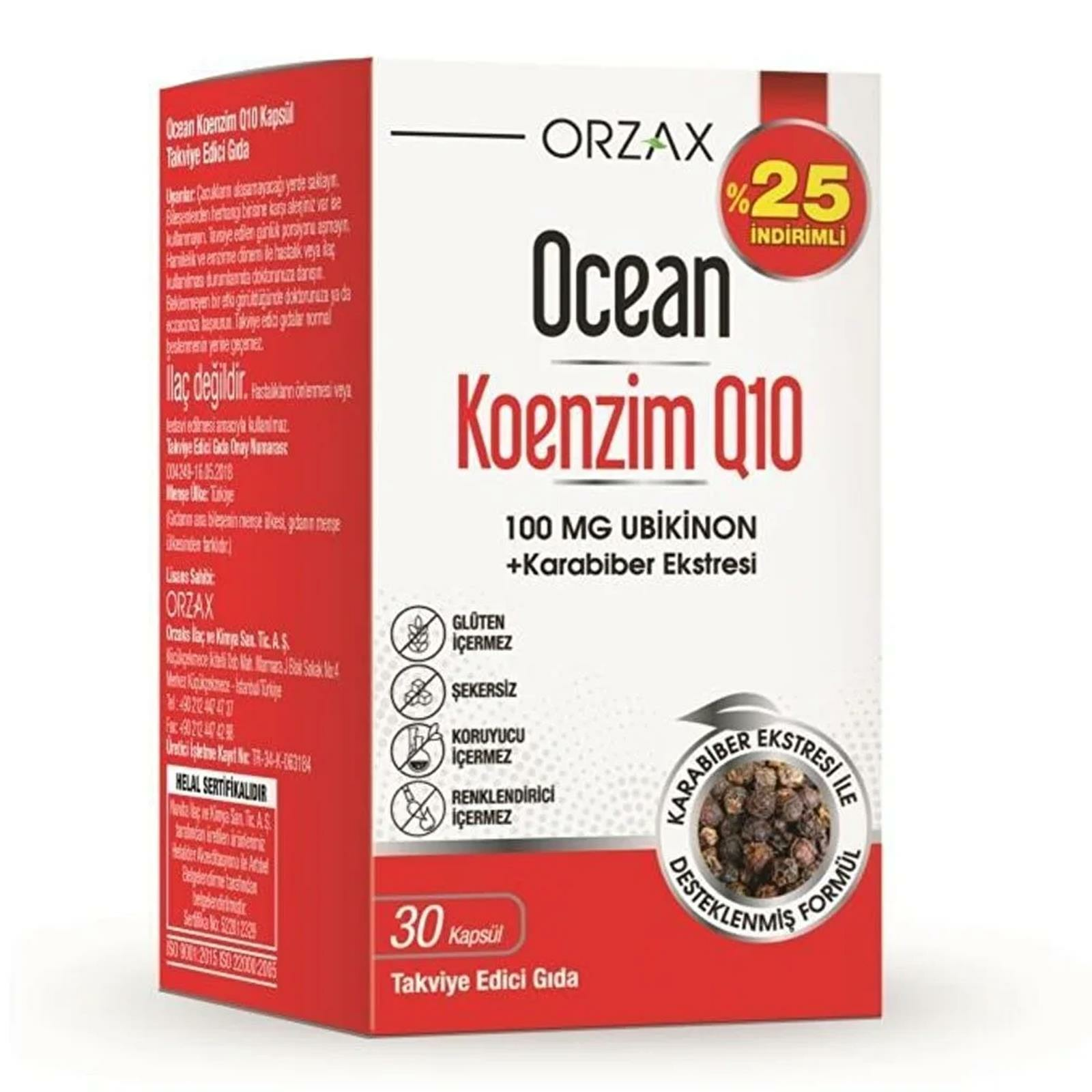 Ocean Koenzim Q10 100 mg 30 Kapsül