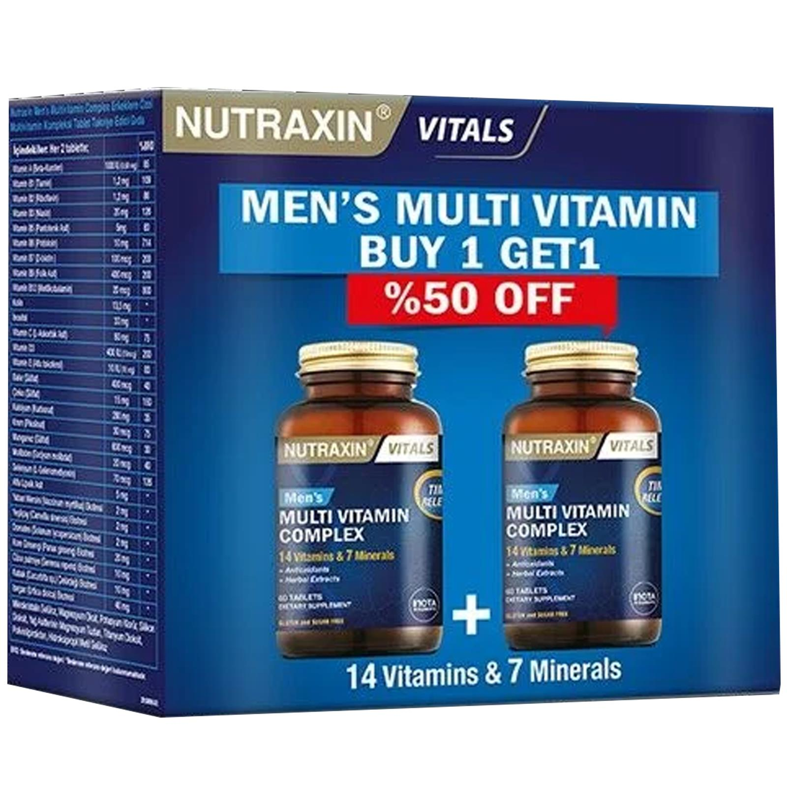 Nutraxin Men's Multi Vitamin Complex 60 Tablet - İkincisi %50 İndirimli