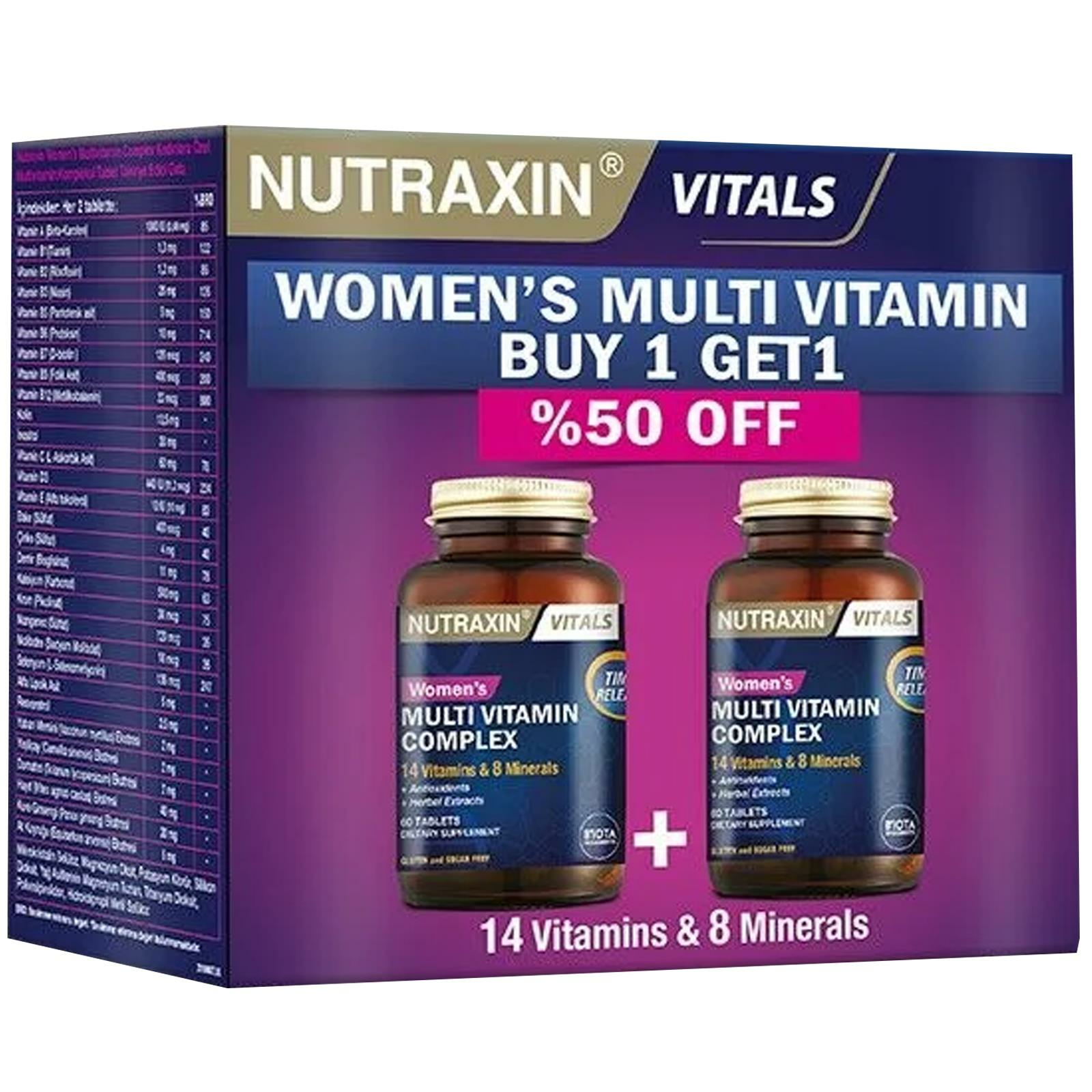 Nutraxin Women's Multi Vitamin Complex 60 Tablet - İkincisi %50 İndirimli