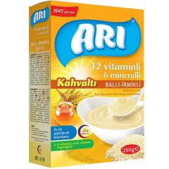 Arı Mama 12 Vitaminli 6 Mineralli Sütlü Ballı İrmikli Kahvaltı Pirinç Unu 250 gr