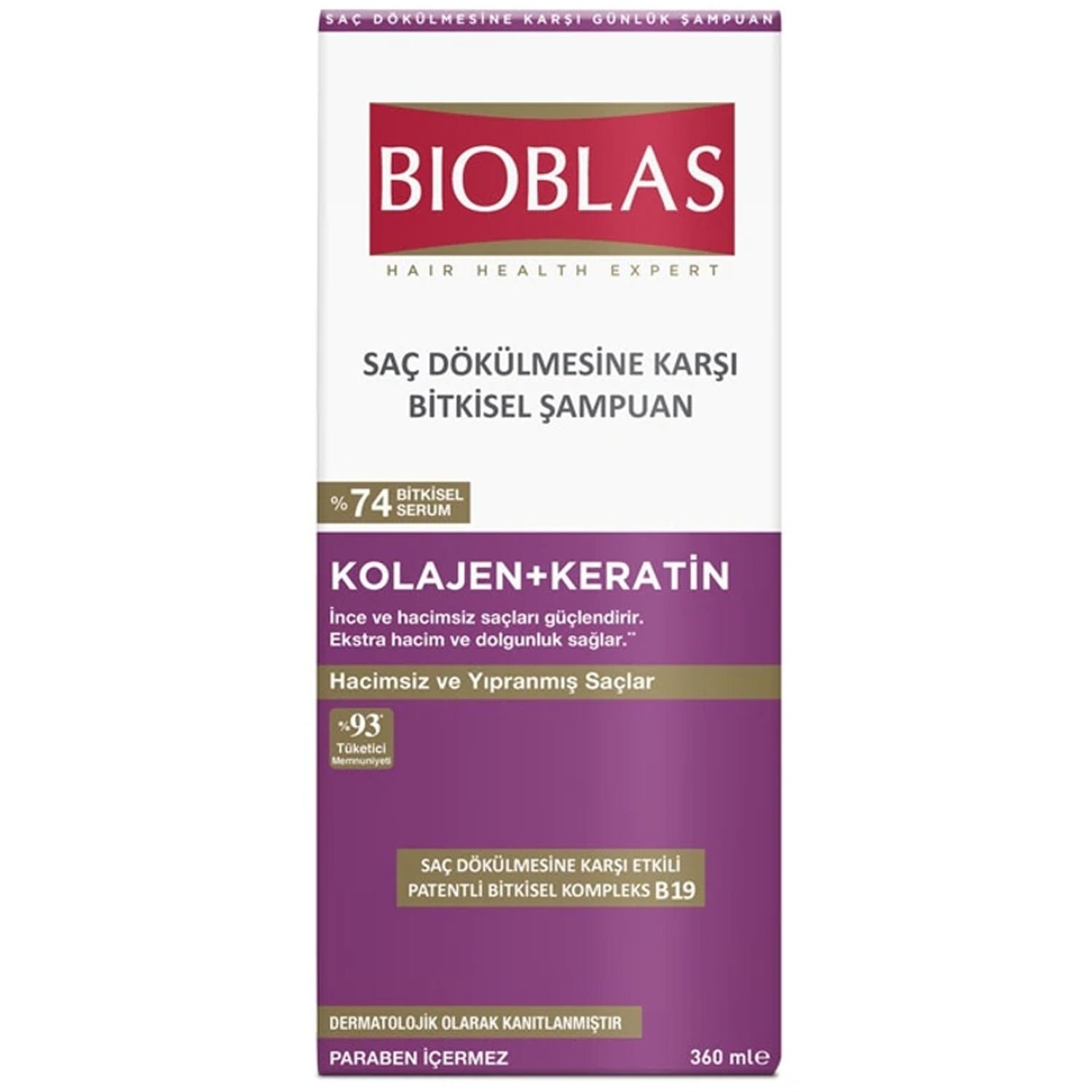 Bioblas Kolajen + Keratin Saç Dökülmesine Karşı Hacim Şampuanı 360 ml