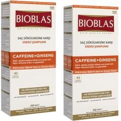 Bioblas Saç Dökülmesine Karşı Enerji Şampuanı Caffeine + Ginseng 360 ml 2 ADET