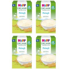 Hipp Organik Pirinçli Tahıl Bazlı 4+ Ay Kaşık Maması 200 gr 4 ADET