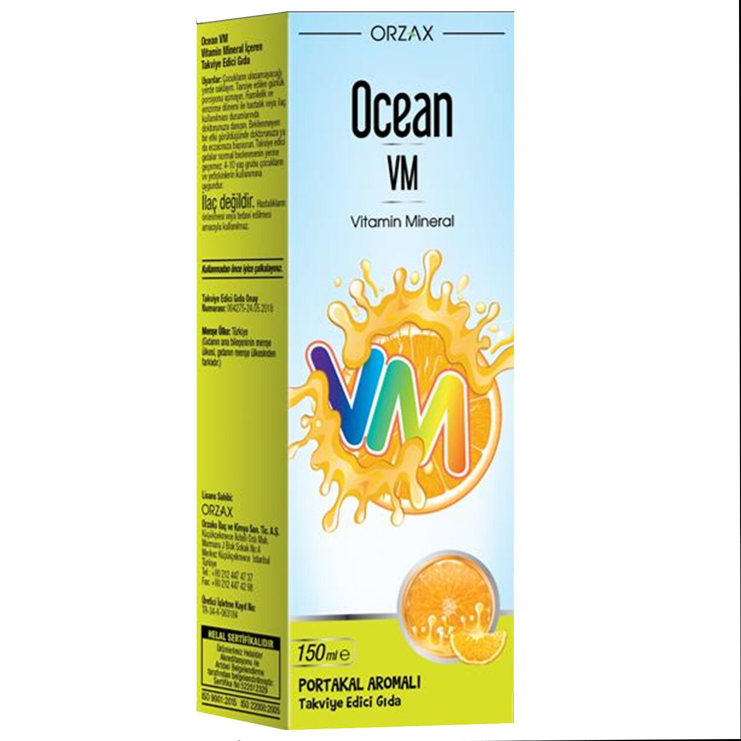 Ocean VM Vitamin Mineral Portakal Aromalı Şurup 150 ml
