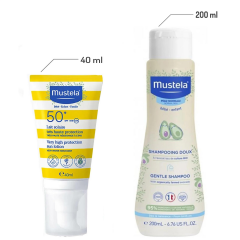 Mustela Gentle Papatya Özlü Şampuan 200 ml + Mustela Tüm Aile İçin Spf 50+ Güneş Losyonu 40 ml